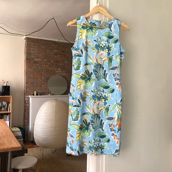 J. McLaughlin __ Summer Palm Print Sleeveless Dress NWOT